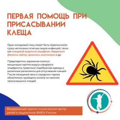 Первая помощь при присасывании клеща